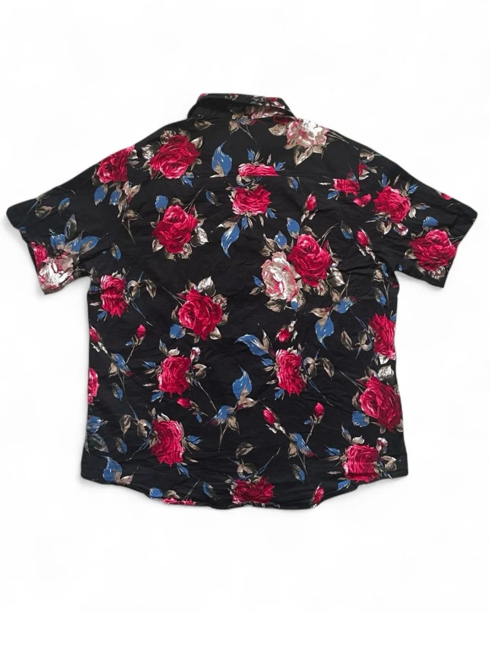 LucMatton Set Black Rose Short Sleeve Button-Down & Shorts